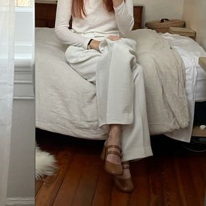 Jonak Paris heeled Mary Janes in tan